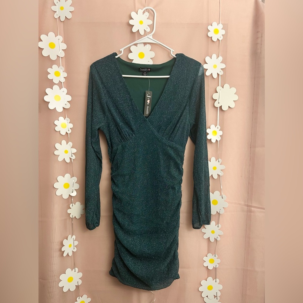 Justify Green Long Sleeve Bodycon Dress